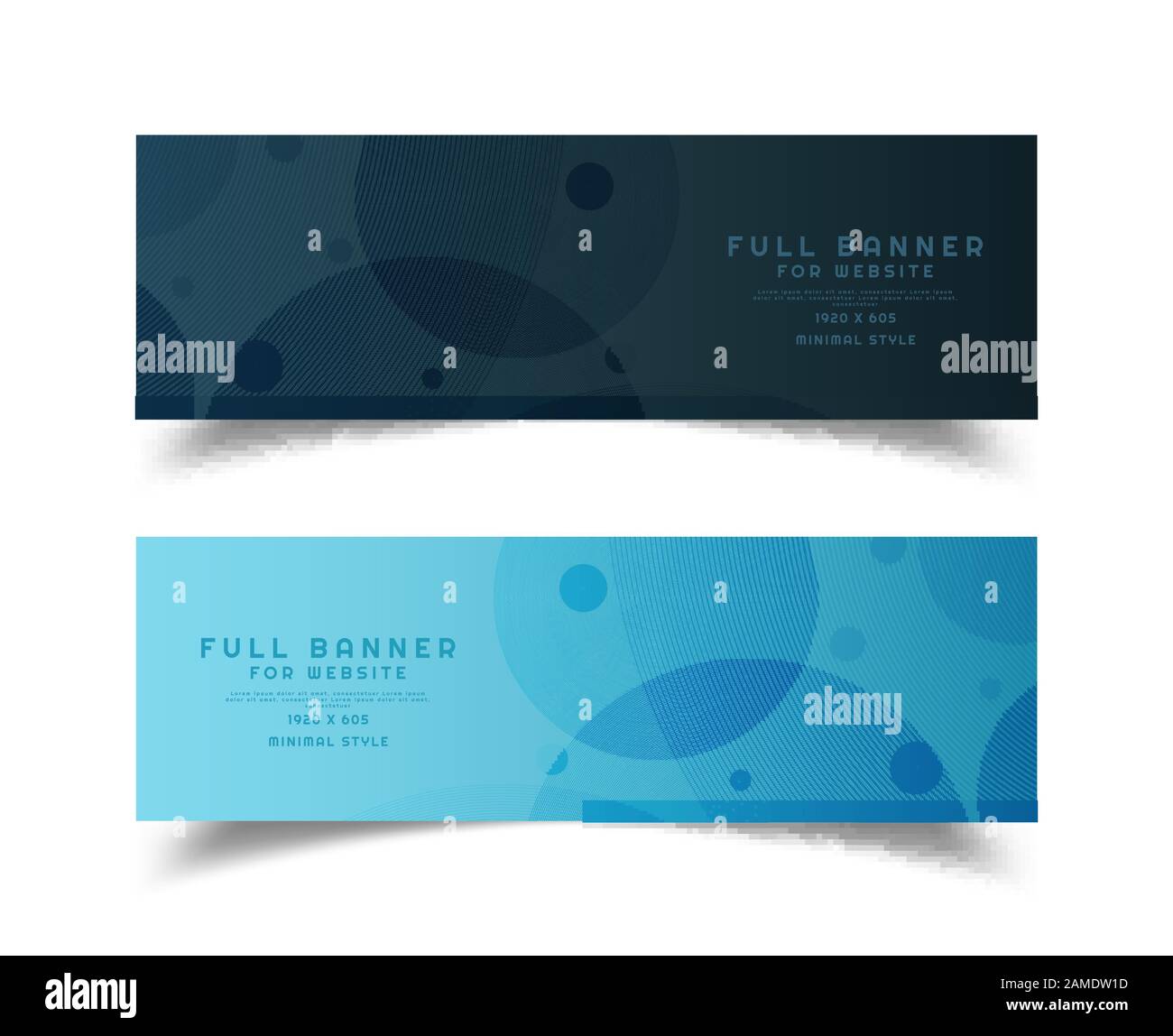 Astratta banner completo per sito web linea cerchio forma disegno colore tono arte moderna stile. Illustrazione vettoriale Illustrazione Vettoriale