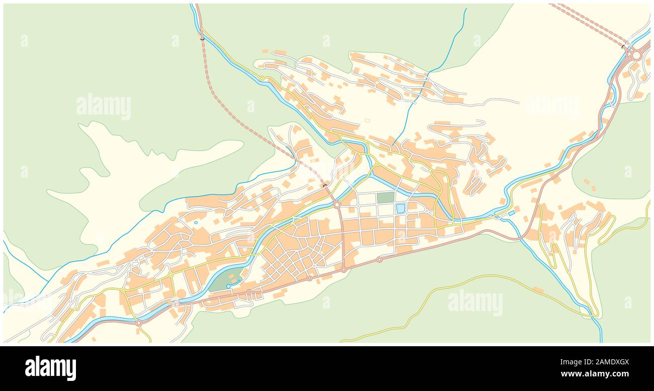 Mappa stradale della capitale andorra Andorra la Vella Illustrazione Vettoriale