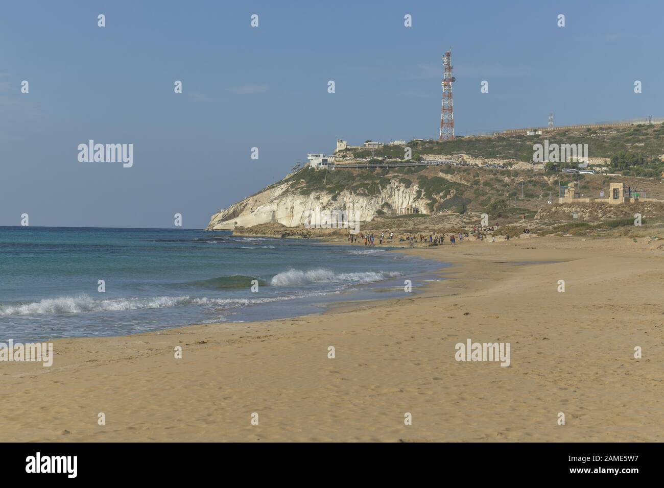 Spiaggia Di Betzet, Felsen Von Rosh Hanikra, Nord-Israele Foto Stock