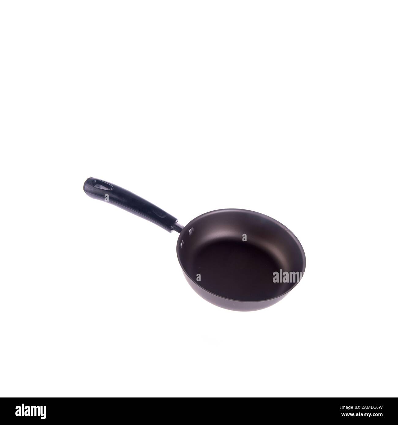 padella o padella in metallo su uno sfondo nuovo Foto Stock