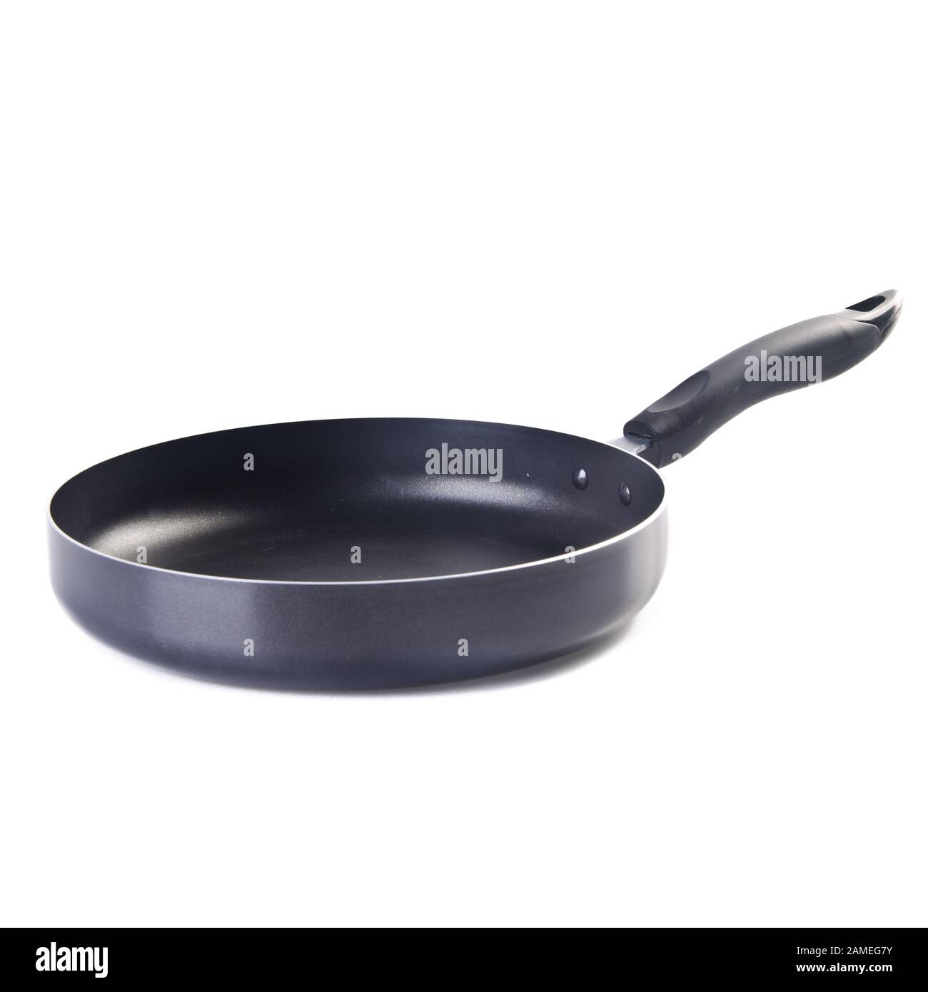 padella o padella in metallo su uno sfondo nuovo Foto Stock