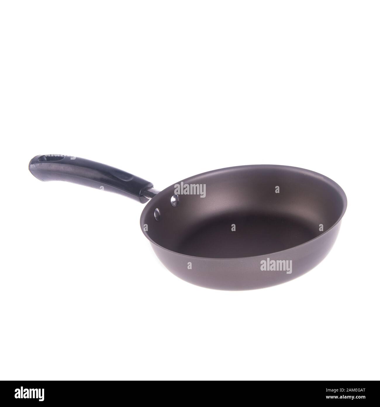 padella o padella in metallo su uno sfondo nuovo Foto Stock