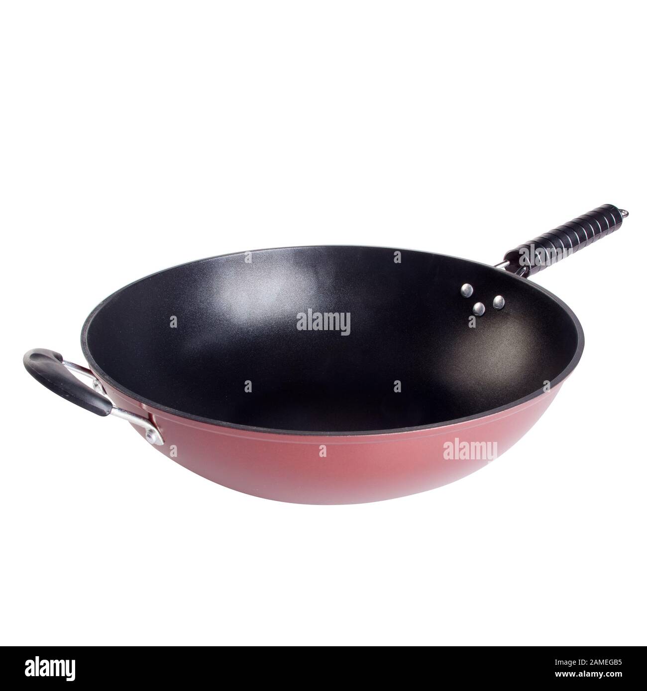 padella o padella in metallo su uno sfondo nuovo Foto Stock
