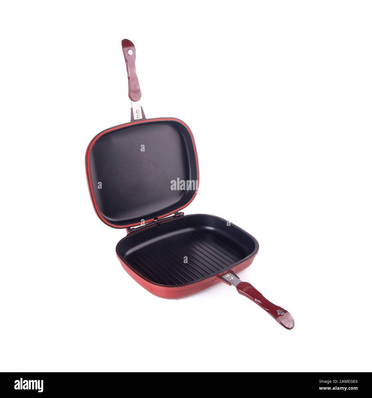 padella o padella in metallo su uno sfondo nuovo Foto Stock