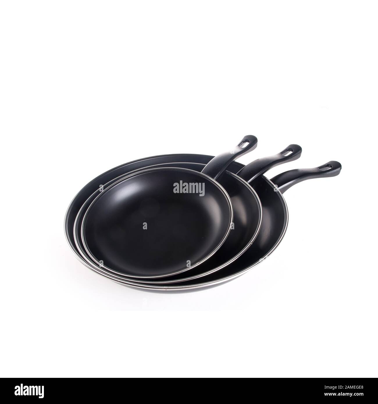 padella o padella in metallo su uno sfondo nuovo Foto Stock
