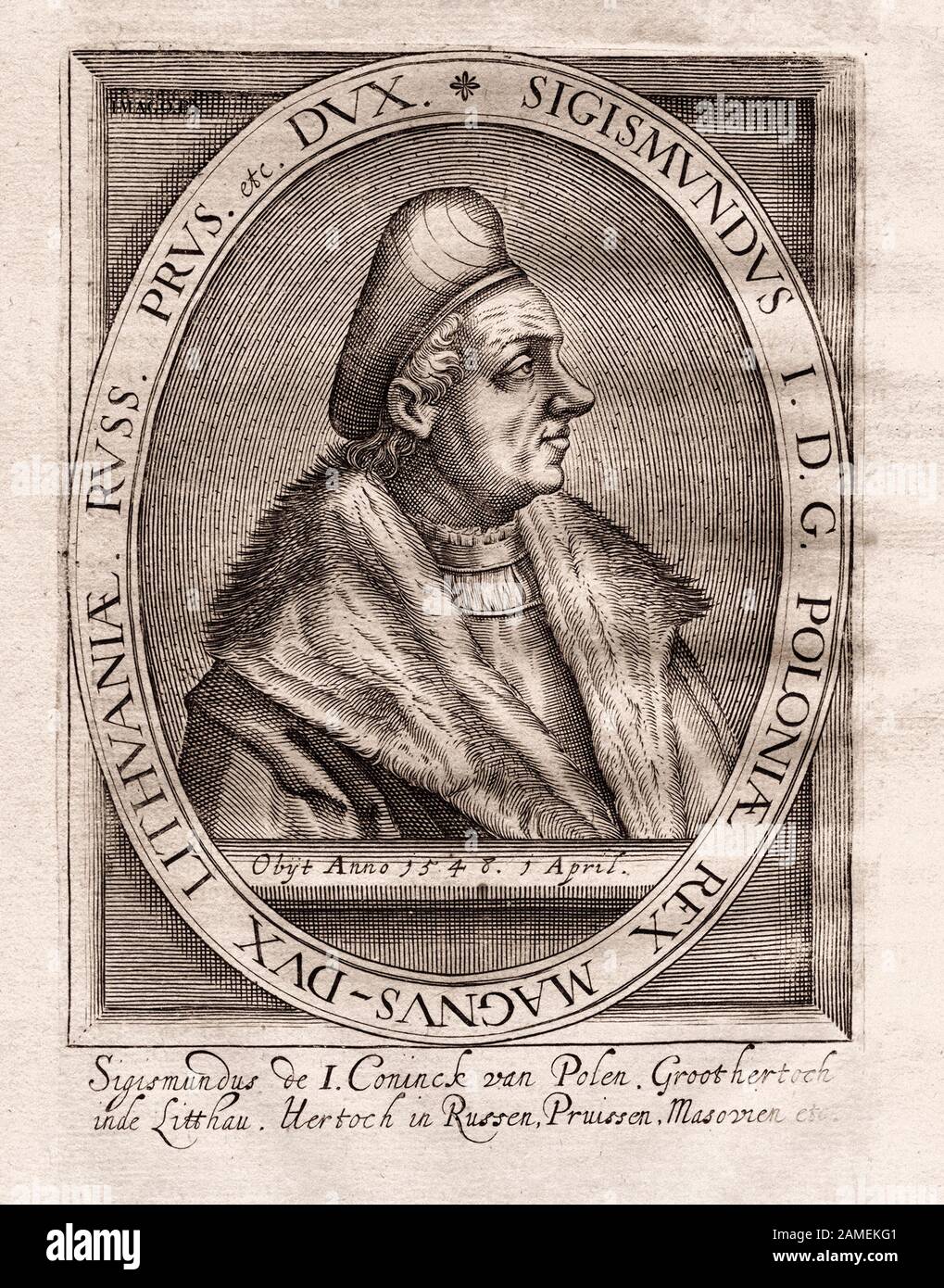 Ritratto del Granduca di Lituania e re di Polonia Sigismondo i 'il vecchio' (1467-1548), che sostituì il suo fratello maggiore Alexander Jagellonch Foto Stock