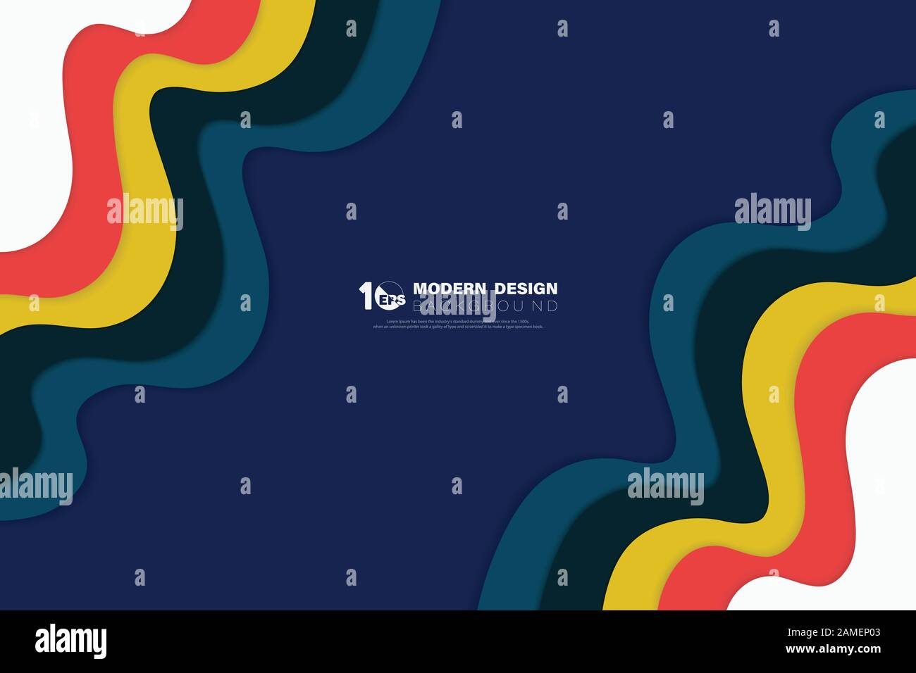 Disegno di disegni ondulati colorati astratti di presentazione degli elementi di movimento nello sfondo centrale. Decora per poster, grafica, disegno modello, annuncio. Illus Illustrazione Vettoriale