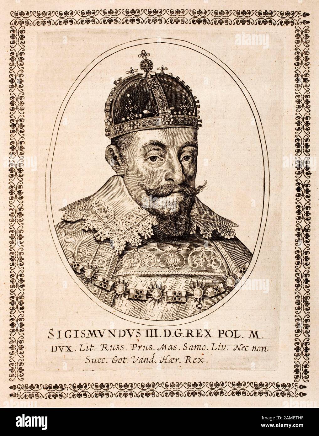 Governatore eureo dei secoli 16-17th. Sigismondo III Vasa (1566-1632) - re di Polonia e Granduca di Lituania (1587-1632), re di Svezia (1592-1599 Foto Stock