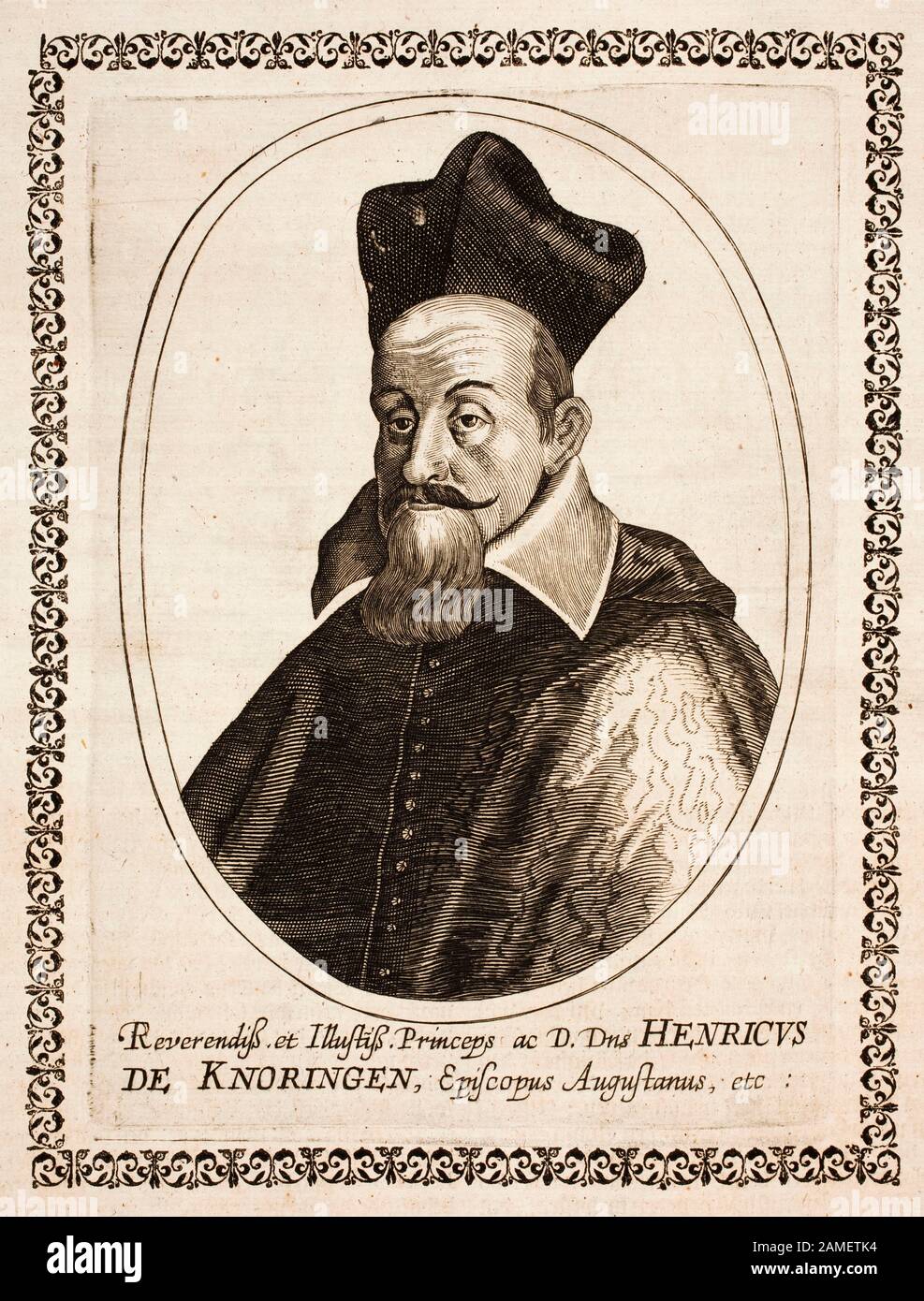 Governatore eureo dei secoli 16-17th. Ritratto di Heinrich von Knöringen (1570-1646) Principe-Vescovo di Augusta dal 1599 al 1646. Foto Stock