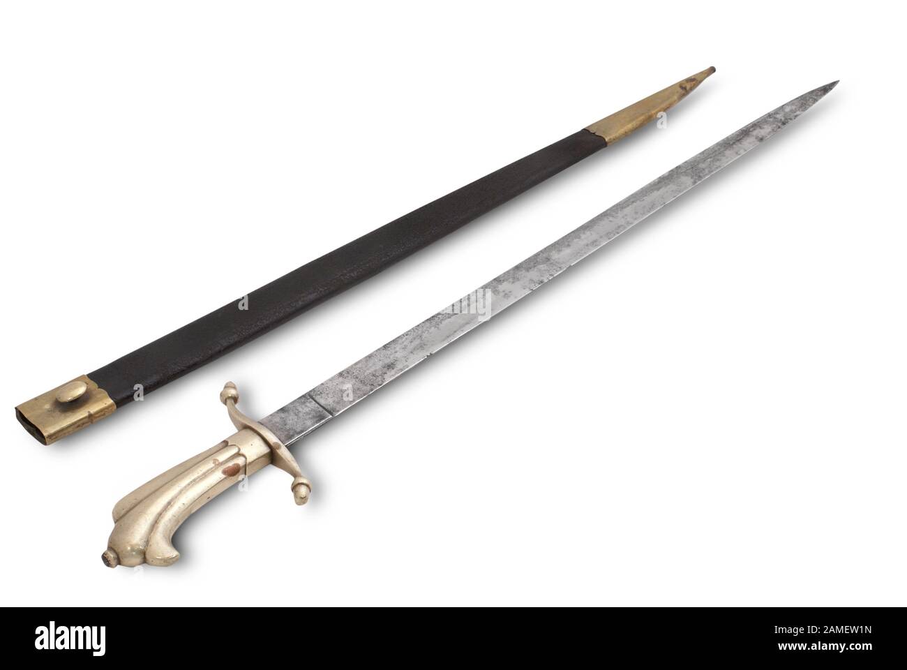 Cuntman olandese brodsword. Il 19th secolo. Percorso su sfondo bianco Foto Stock