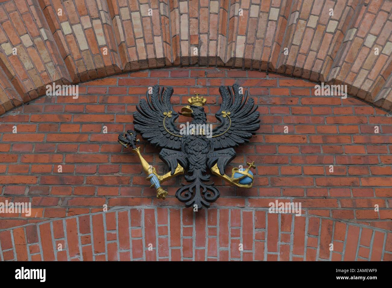 Wappen, Schwarzer Preußischer Adler, Zitadelle, Spandau, Berlino, Germania Foto Stock
