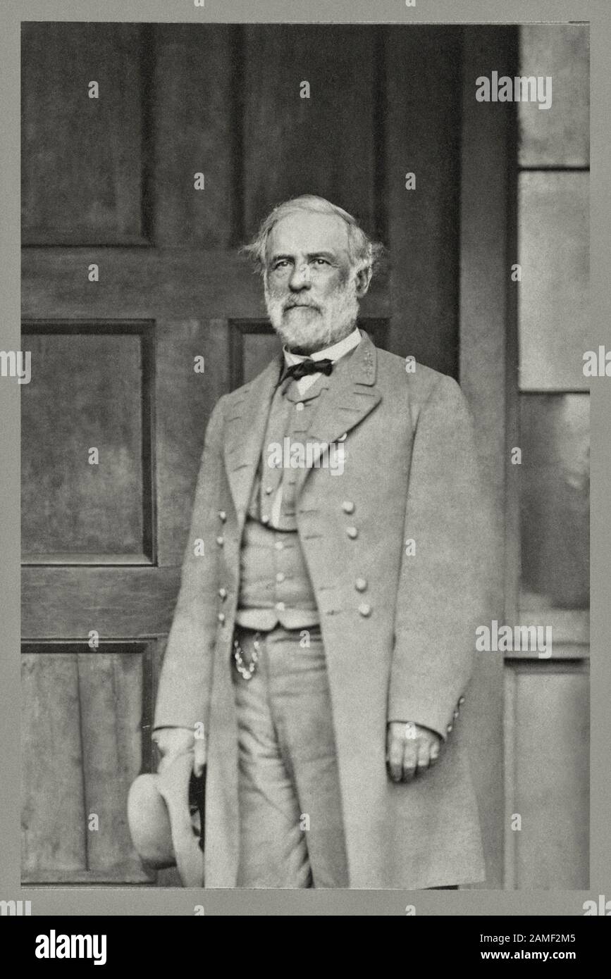Ritratto del generale Robert E. Lee. 1865 Robert Edward Lee (1807 – 1870) è stato un soldato americano e confederato, noto come comandante del Conf Foto Stock