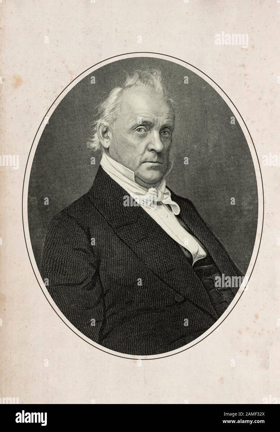 James Buchanan Jr. (1791 – 1868) è stato un politico americano che ha servito come 15th presidente degli Stati Uniti (1857–1861), prima Dell'Em Foto Stock