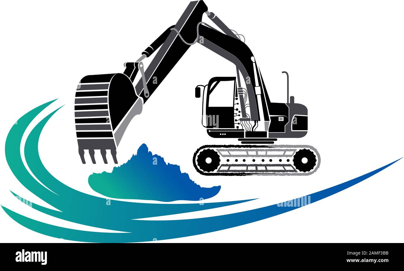 Logo escavatore Foto Stock