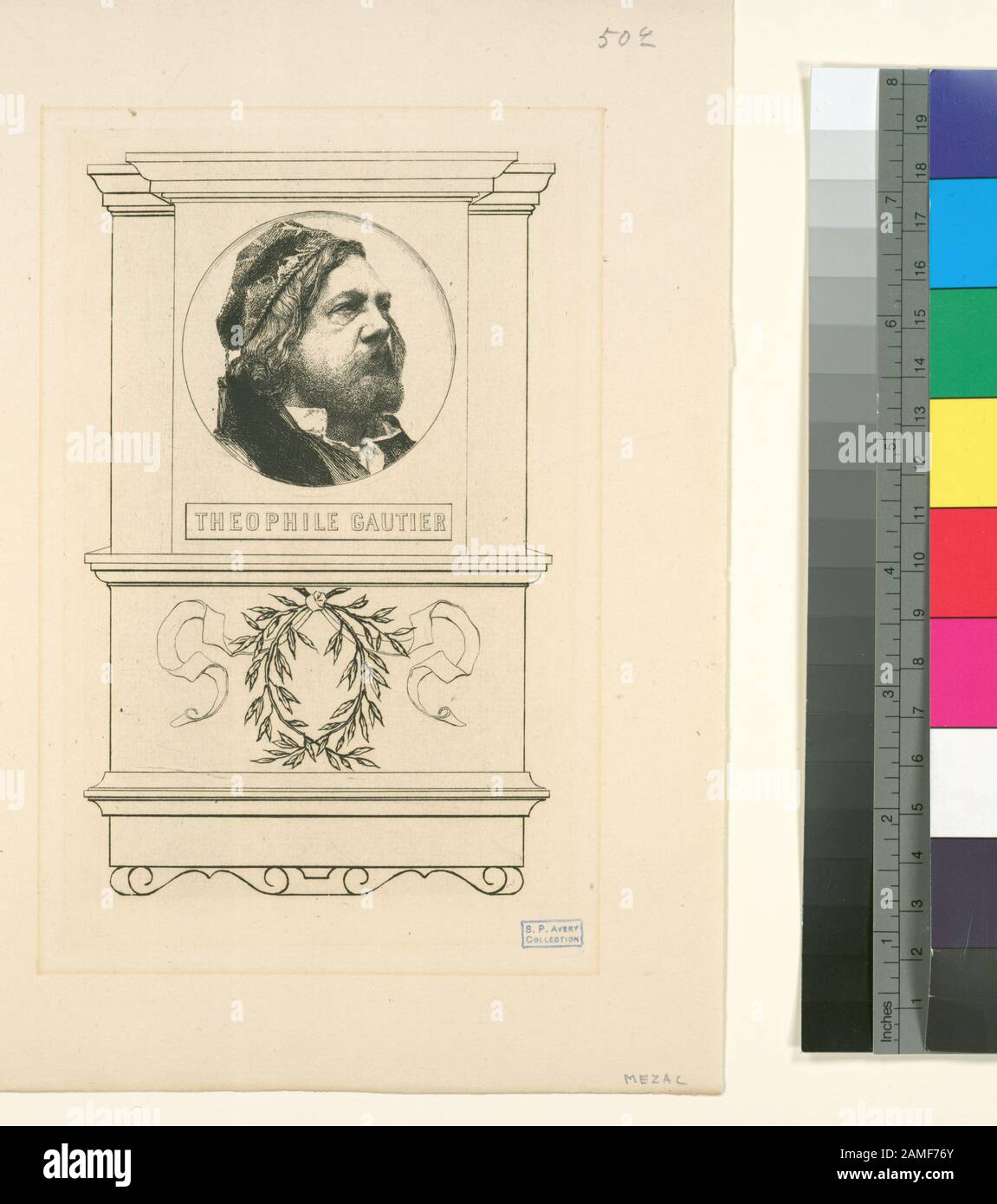 L'ammissione di Théophile Gautier è concessa attraverso l'applicazione all'Ufficio delle collezioni speciali. Fa parte delle stampe di Felix Bracquemond nella Samuel Putnam Avery Collection. Aziende controllate in copia dipartimentale di Henri Beraldi, Les graveurs du XIXe siecle, v. 3. Ritratti, principalmente di artisti e scrittori del 19th secolo, tra cui Alessandro i di Russia, soldato russo, Zacharie Auc, Charles Baudelaire, Pierre Augustin Caron de Beaumarchais, Henri Beraldi, Paul Marc Joseph Chenavard, Leon Cladel, Auguste Comte, Jean-Baptiste-Camille Corot, Alfred de Curzon, Charles Francois Daubigny, Euge Foto Stock