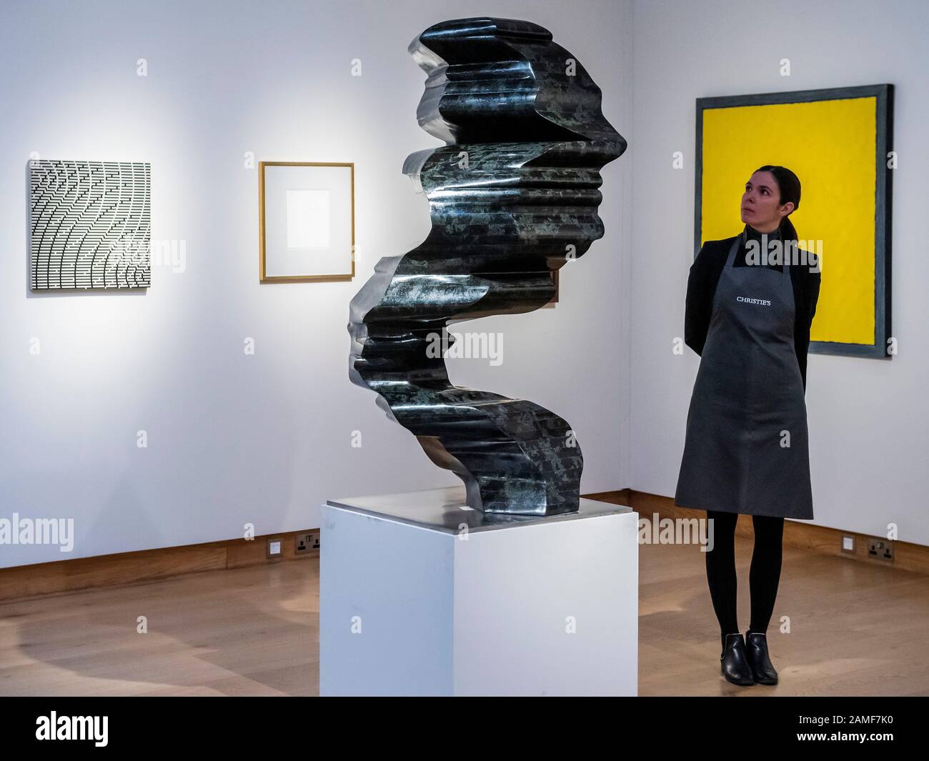 Londra, Regno Unito. 13th gennaio 2020. Tony Cragg (n. 1949), Black Face, Stima 120.000 GBP - 180.000 GBP - Christies prevede la vendita Serale Di Arte moderna britannica il 21 gennaio 2020, che lancia la serie d'aste del 20th Secolo a Londra e sarà seguita dalla vendita moderna del British Art Day e Dalla Lieta Eye: Opere della Collezione di Allen e Beryl Freer rispettivamente il 22 e 23 gennaio. Credito: Guy Bell/Alamy Live News Foto Stock