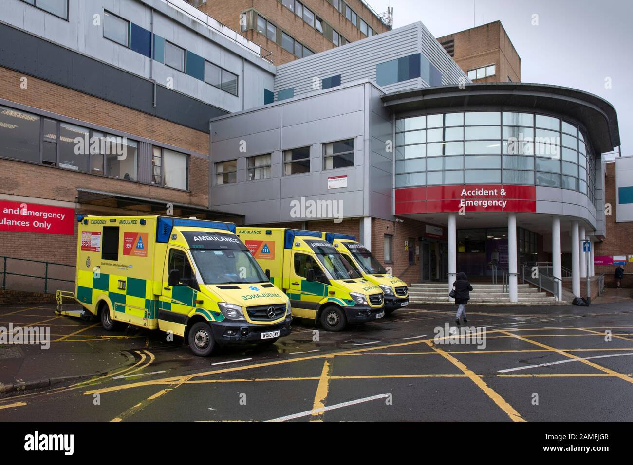 Yeovil District Hospital, Somerset, Che Mostra Il Reparto Di Emergenza E Incidenti Foto Stock