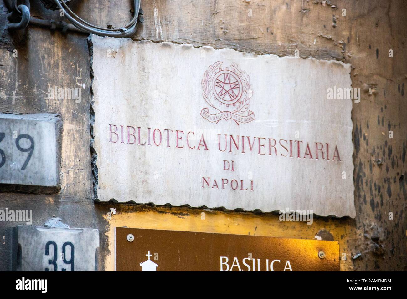 Biblioteca Universitaria di Napoli, Biblioteca Universitaria di Napoli, Napoli, italia Foto Stock