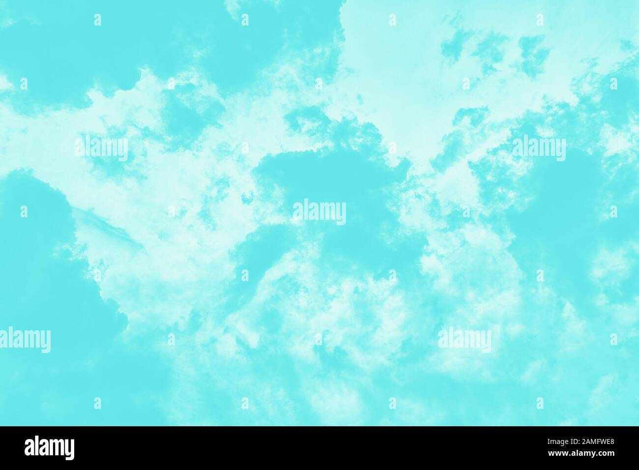 Mint aqua menthe colore sfondo, nuvole texture pattern Foto Stock