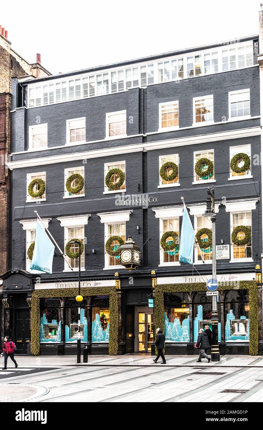 Tiffany & Co., Old Bond Street, London W1S, Inghilterra, Regno Unito. Foto Stock