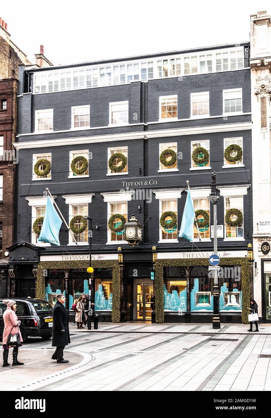 Tiffany & Co., Old Bond Street, London W1S, Inghilterra, Regno Unito. Foto Stock