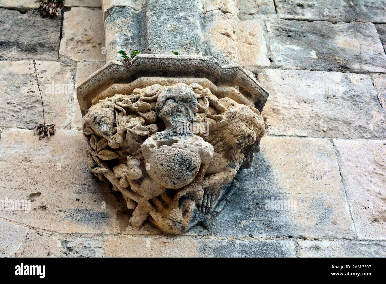 Cipro, dettaglio architettonico nell'Abbazia di Bellapais Foto Stock