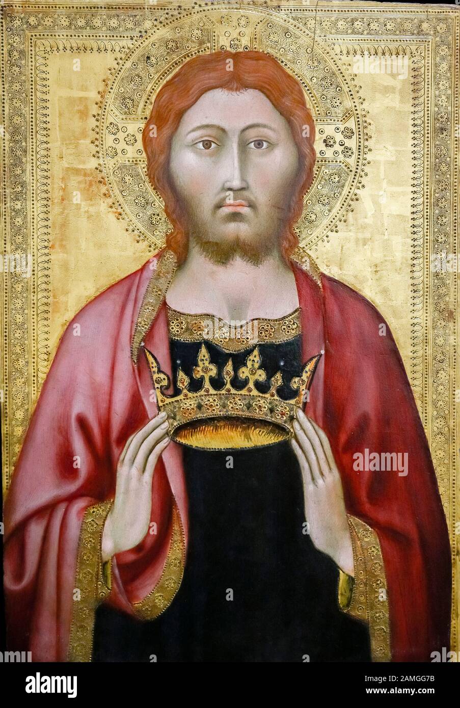 Italia Liguria la Spezia: Museo Civico Amedeo Lia: Taddeo di Bartolo: Cristo che detiene la corona. Siena XIII secolo Foto Stock