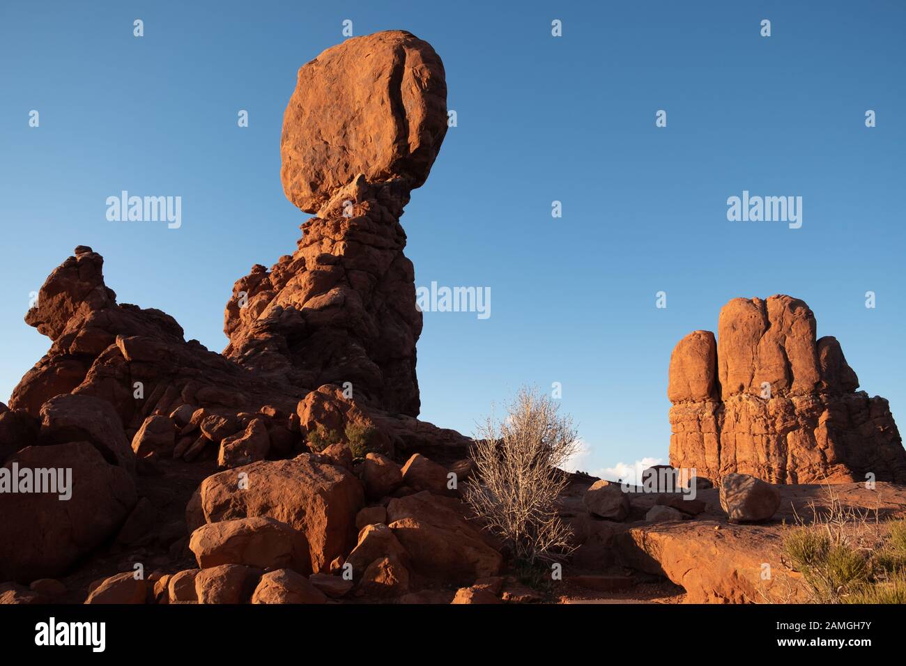 Balanced Rock, Arches National Park, Moab, Utah Foto Stock