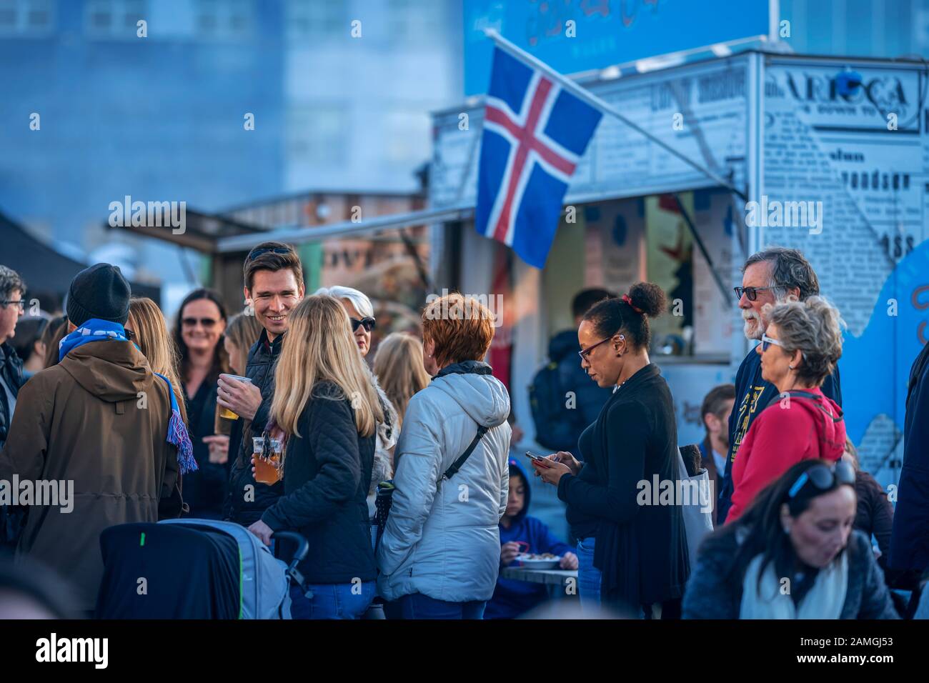 People, Cultural Day, (Menningarnott) Reykjavik, Islanda Foto Stock