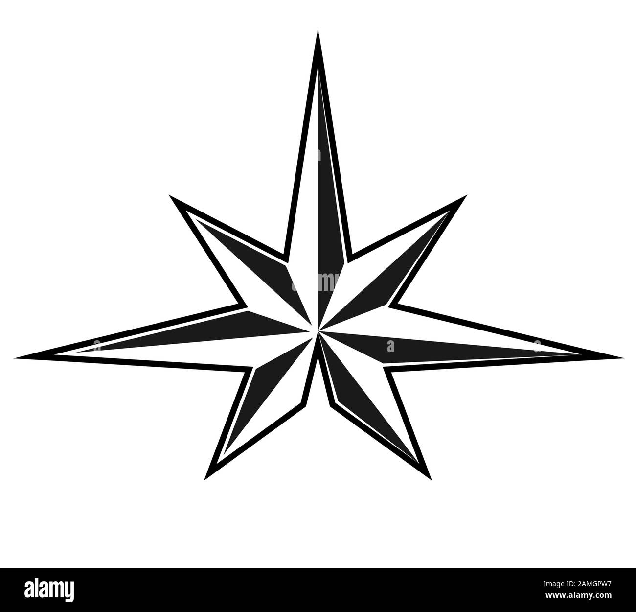 Astratta stella a sette punte per logo, marchio o adesivo. Isolato su sfondo bianco Immagine e Vettoriale - Alamy