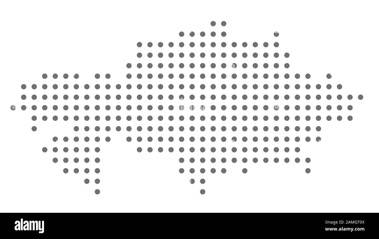 Mappa Kazakistan punteggiata. Illustrazione vettoriale per disegno di fotoricettore o opuscoli di carta da parati poster di metraggio banner di brochure. Illustrazione Vettoriale