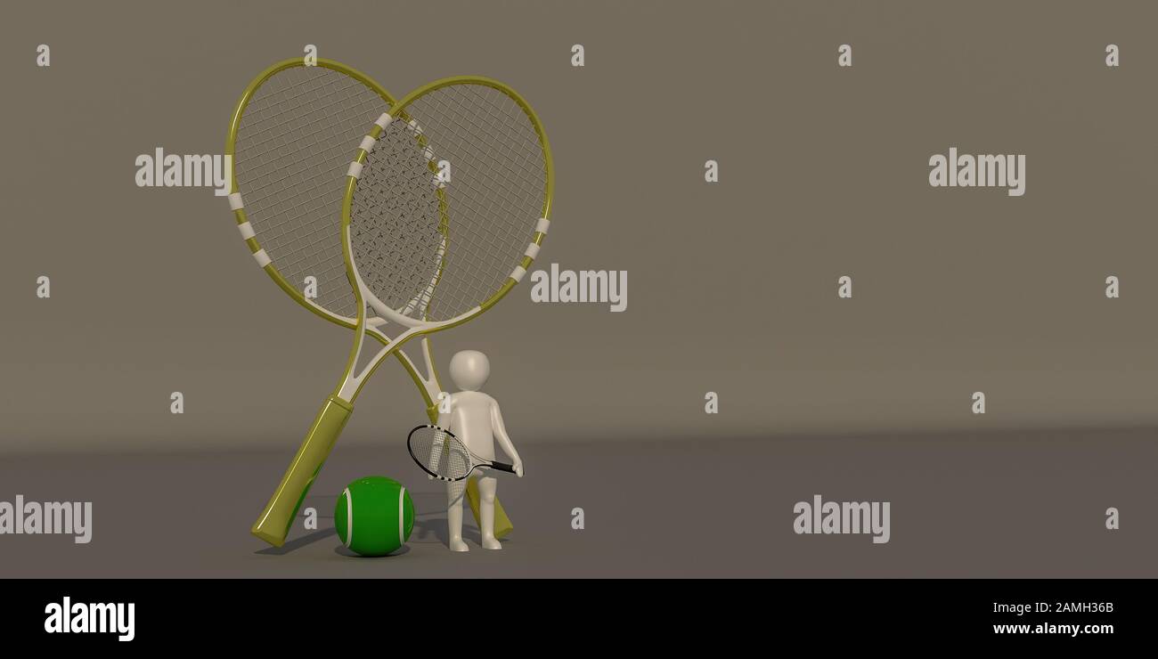 Illustratore 3D, rendering 3d, simbolo del Badminton Foto Stock
