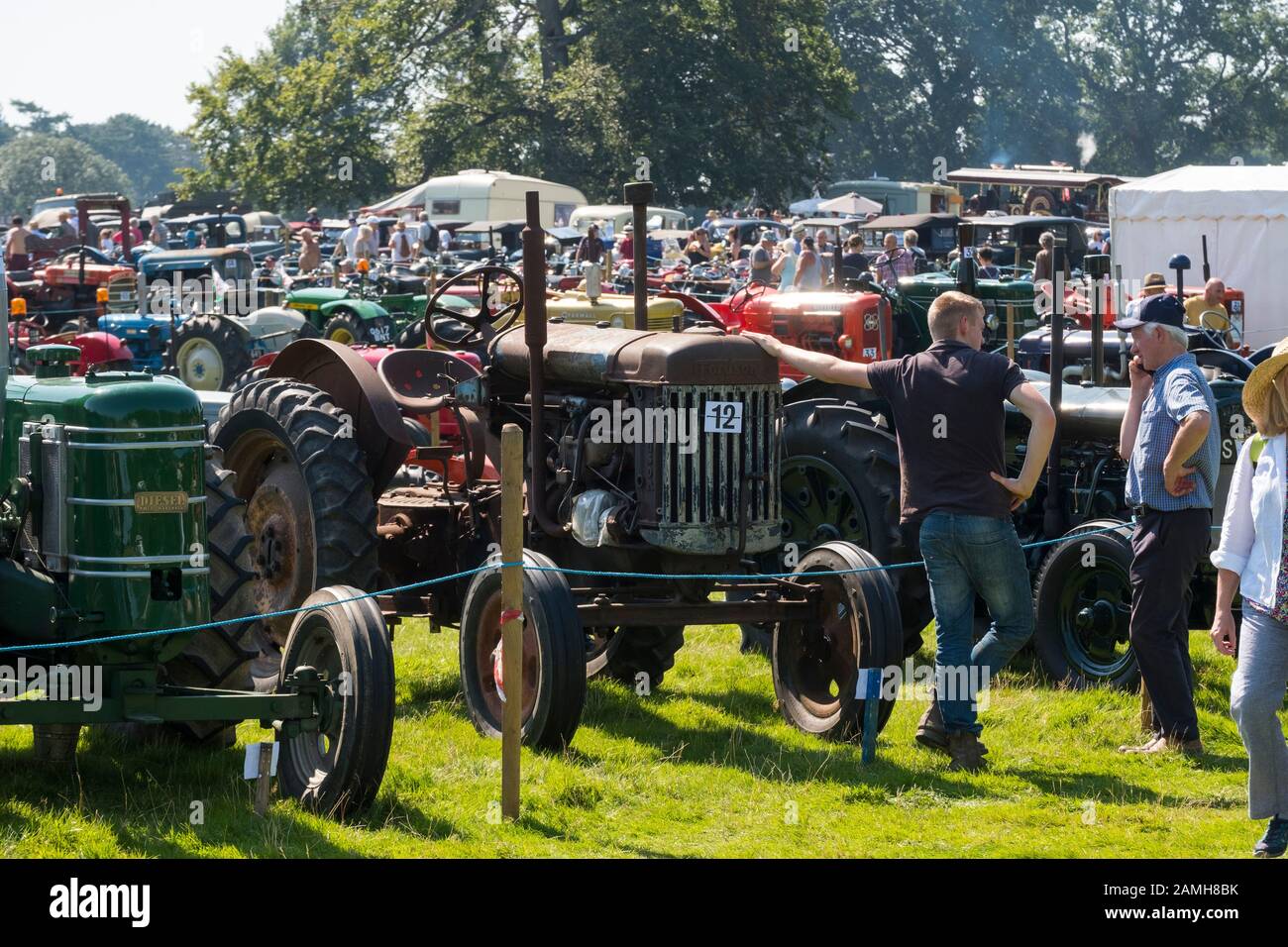 Trattori d'epoca in mostra al 2019 Shrewsbury Rally di vapore, Shropshire., England, Regno Unito Foto Stock