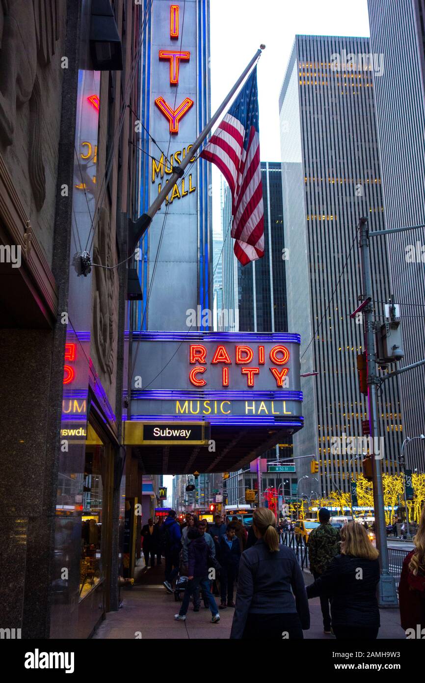 Radio City Music Hall, Manhattan, New York City, New York, Stati Uniti Foto Stock
