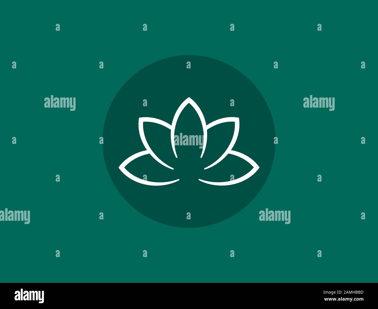 Fiore, icona lotus. Illustrazione vettoriale, design piatto. Illustrazione Vettoriale