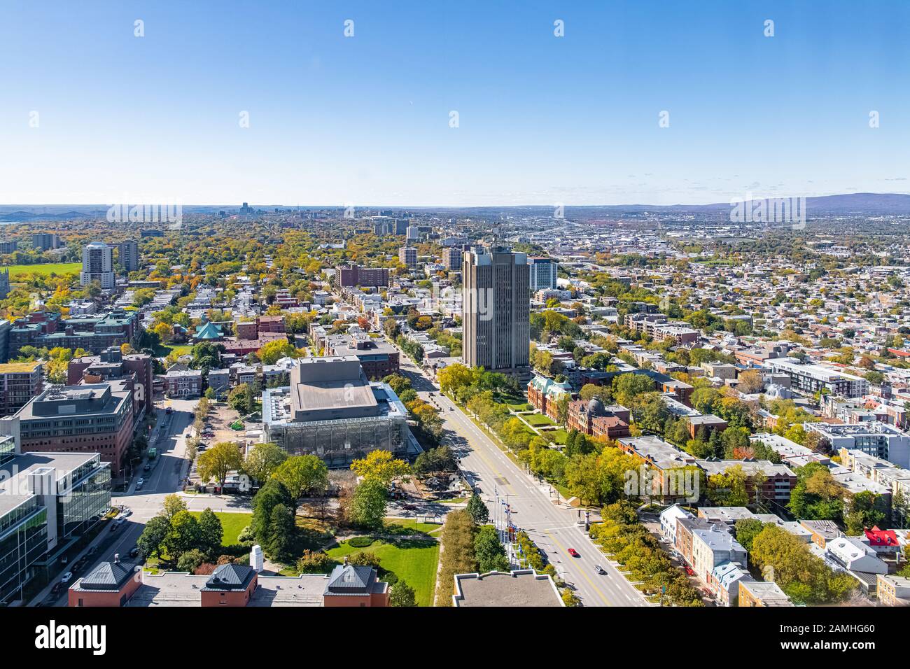 Quebec City, panorama della città con il fiume Saint-Laurent in background Foto Stock