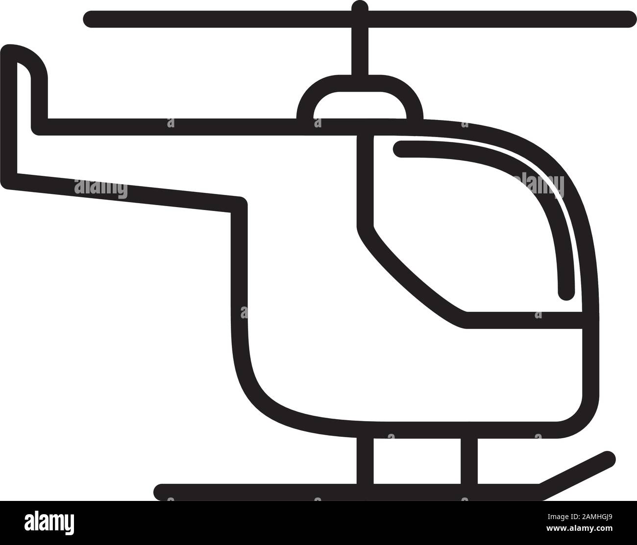 icona del design lineare per il trasporto in elicottero Illustrazione Vettoriale