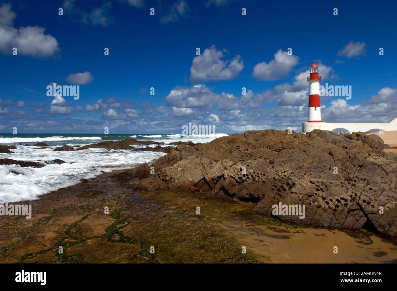 Il Faro di Itapuã, Itapuã Beach, Salvador, Bahia, Brasile Foto Stock