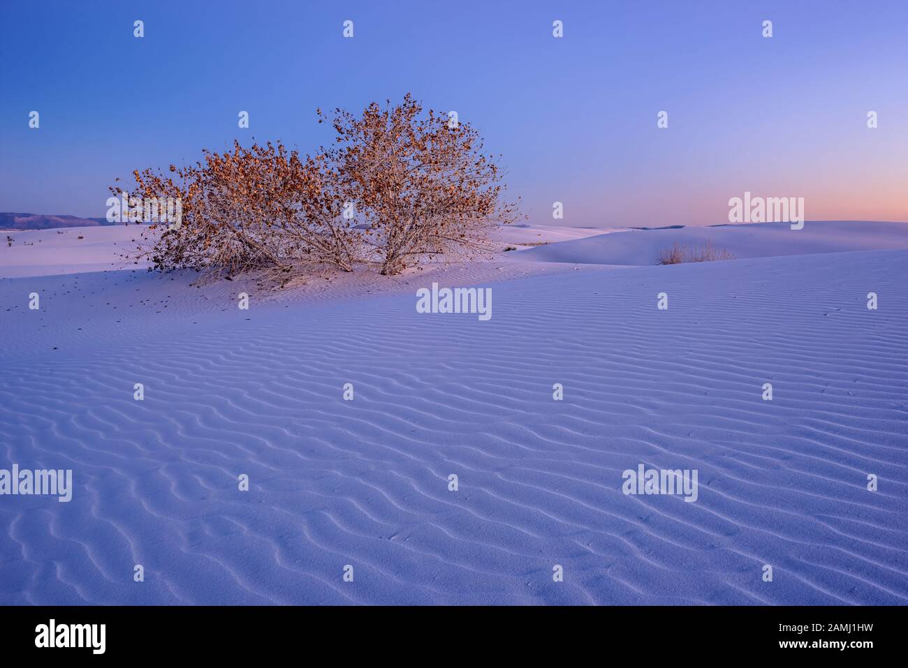 Tramonto sulle dune al White Sands National Park, New Mexico. Foto Stock