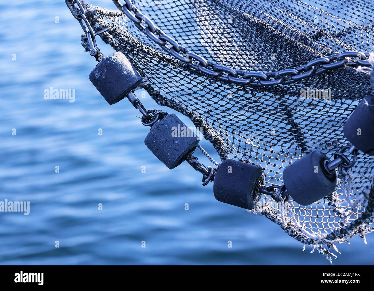 Una tipica rete da pesca per la pesca del granchio in Neuharlingersiel / Mare del Nord. Foto Stock