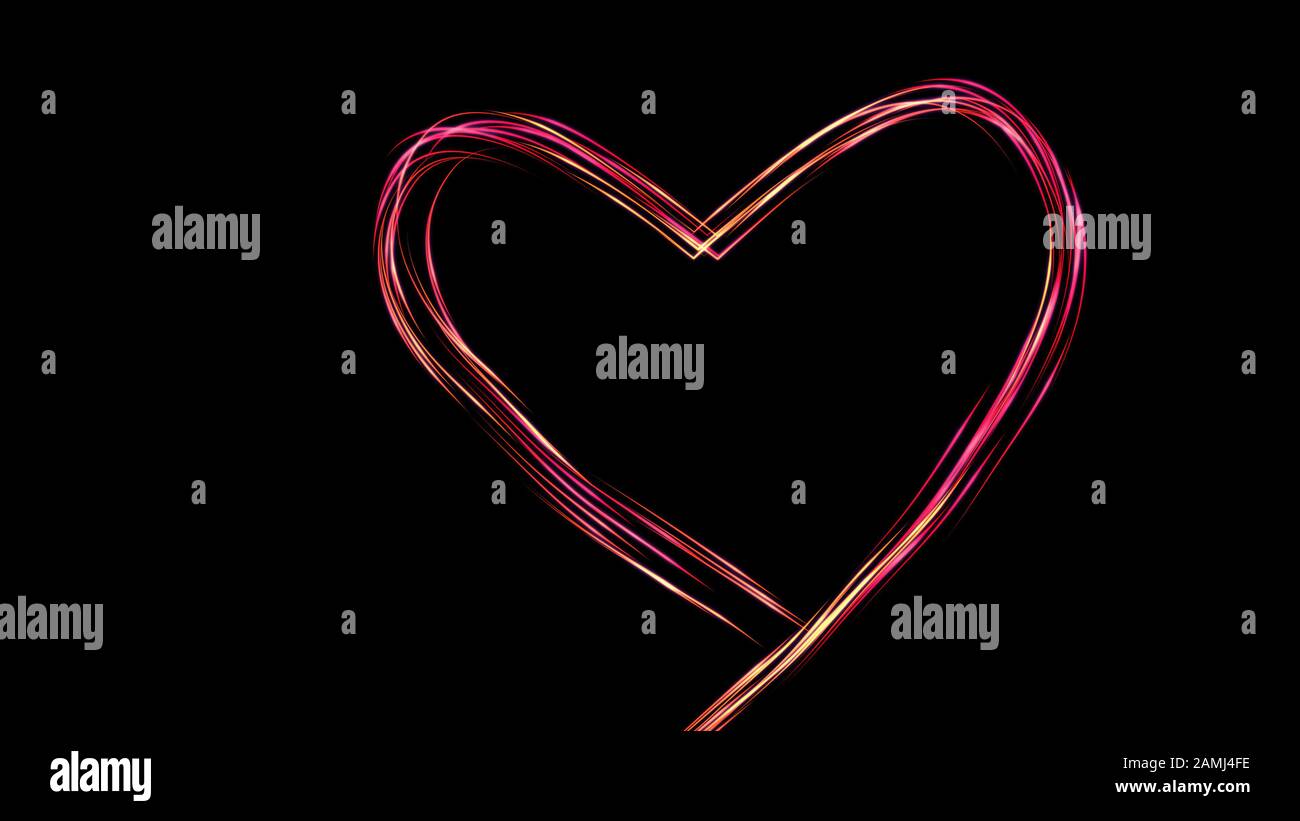 Icona del cuore simbolo di amore piatto linea colorata. Concetto di San Valentino e amore. Foto Stock