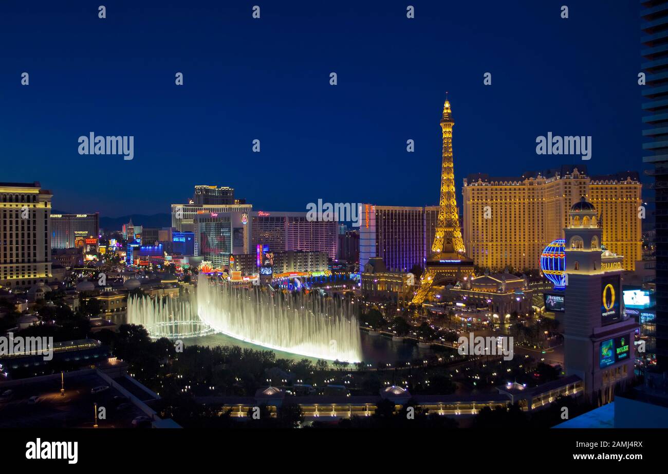 Belagio Fountains Las Vegas, Nevada, Usa Foto Stock