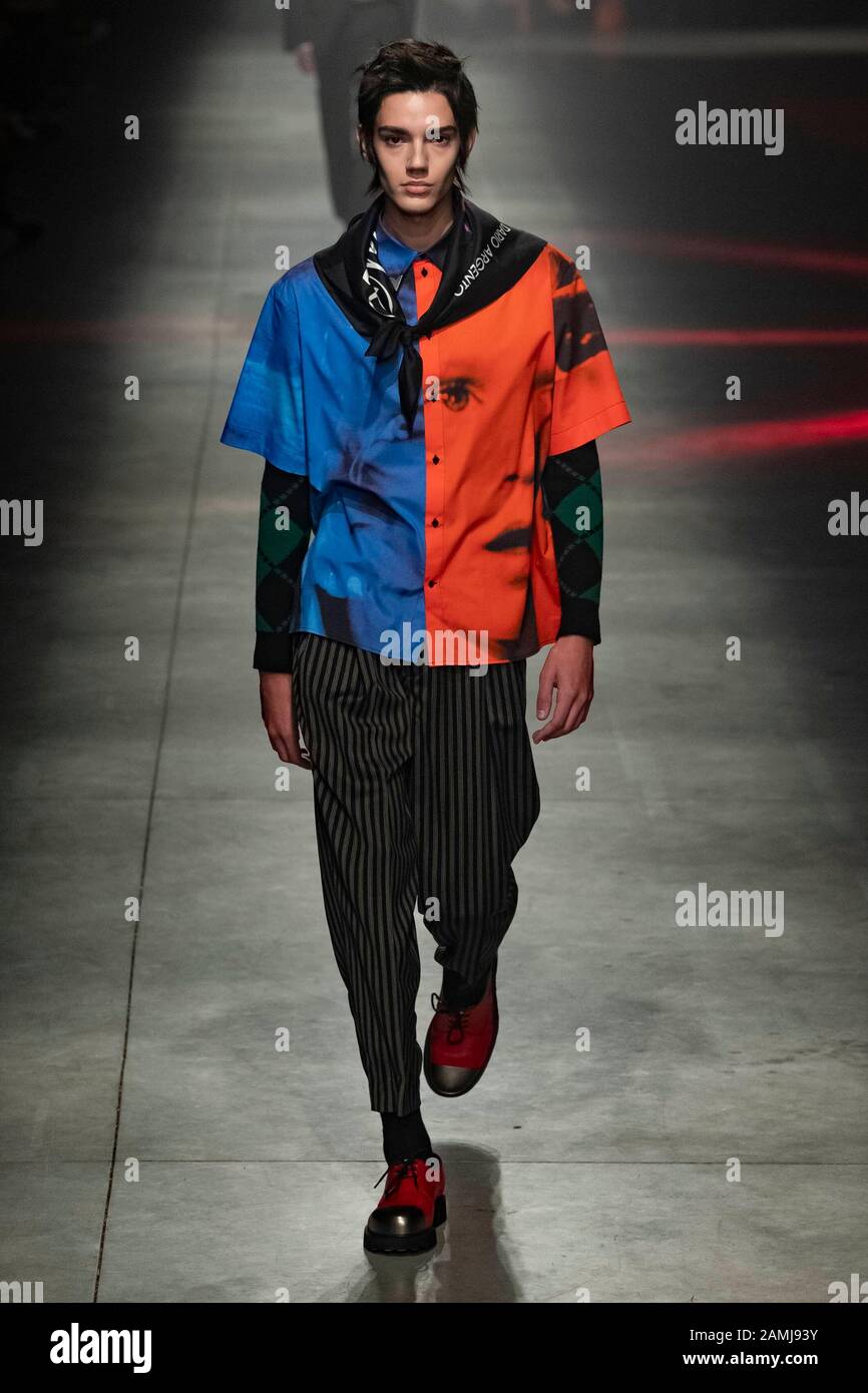 Milano, Italia. 12th Gen 2020. Msgm Autunno/Inverno 2020/2021 Runway Durante La Settimana Della Moda Di Milano Uomini‚Äôs Gennaio 2020 - Milano, Italia 12/01/2020 | Utilizzo Nel Mondo Credito: Dpa/Alamy Live News Foto Stock
