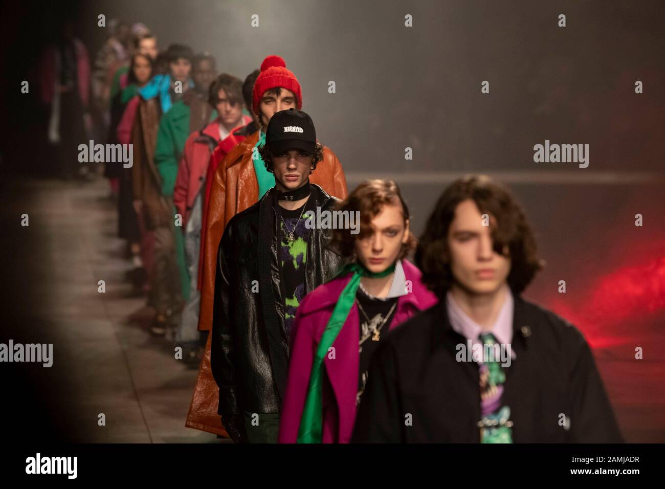 Milano, Italia. 12th Gen 2020. Msgm Autunno/Inverno 2020/2021 Runway Durante La Settimana Della Moda Di Milano Uomini‚Äôs Gennaio 2020 - Milano, Italia 12/01/2020 | Utilizzo Nel Mondo Credito: Dpa/Alamy Live News Foto Stock