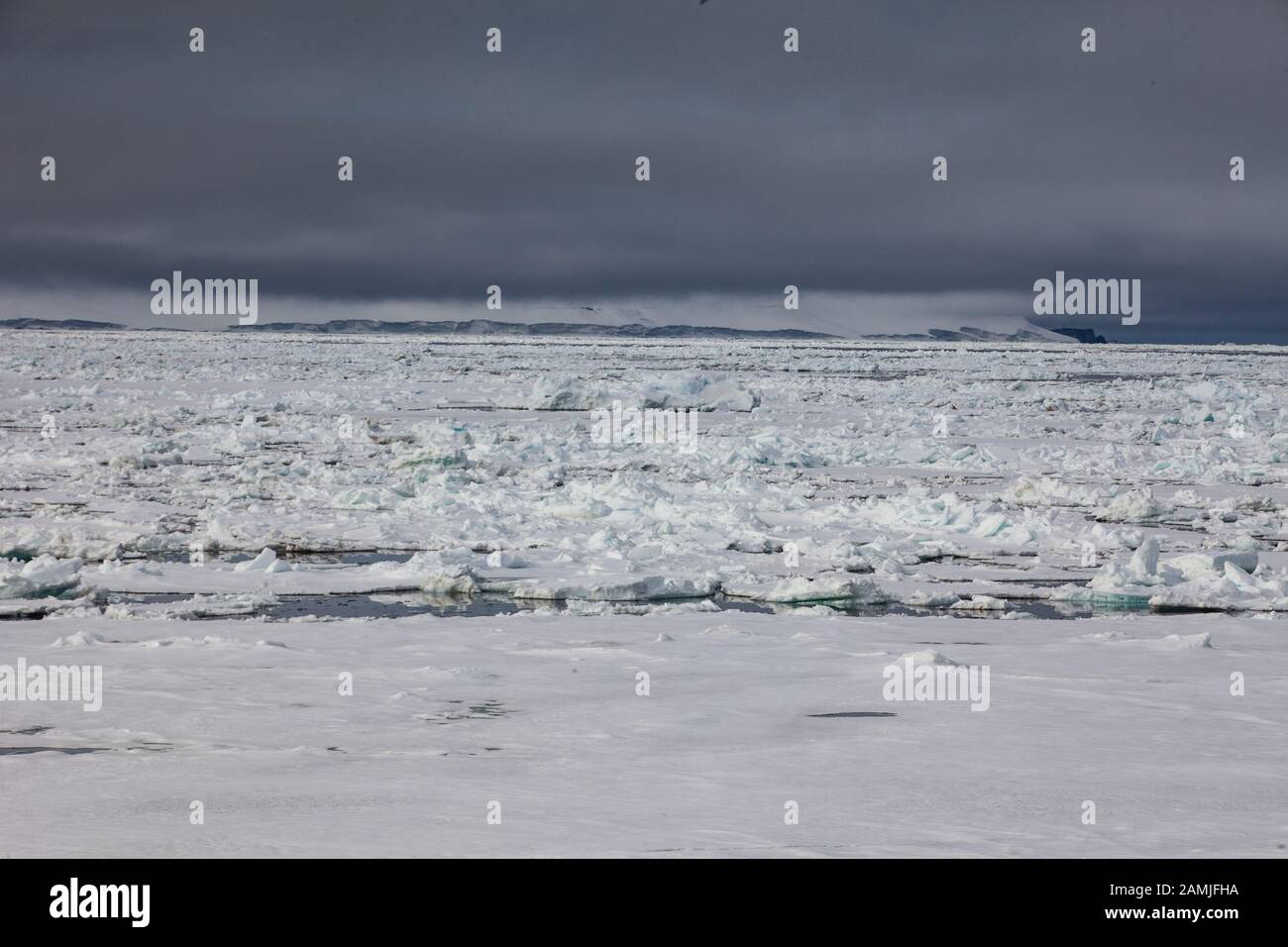 Sea Ice, pack ghiaccio e paesaggi, Franz Josef Land Foto Stock