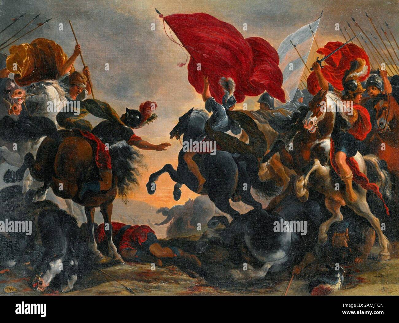 Scena di battaglia di cavalleria - Vincent Adriaenssen Foto Stock