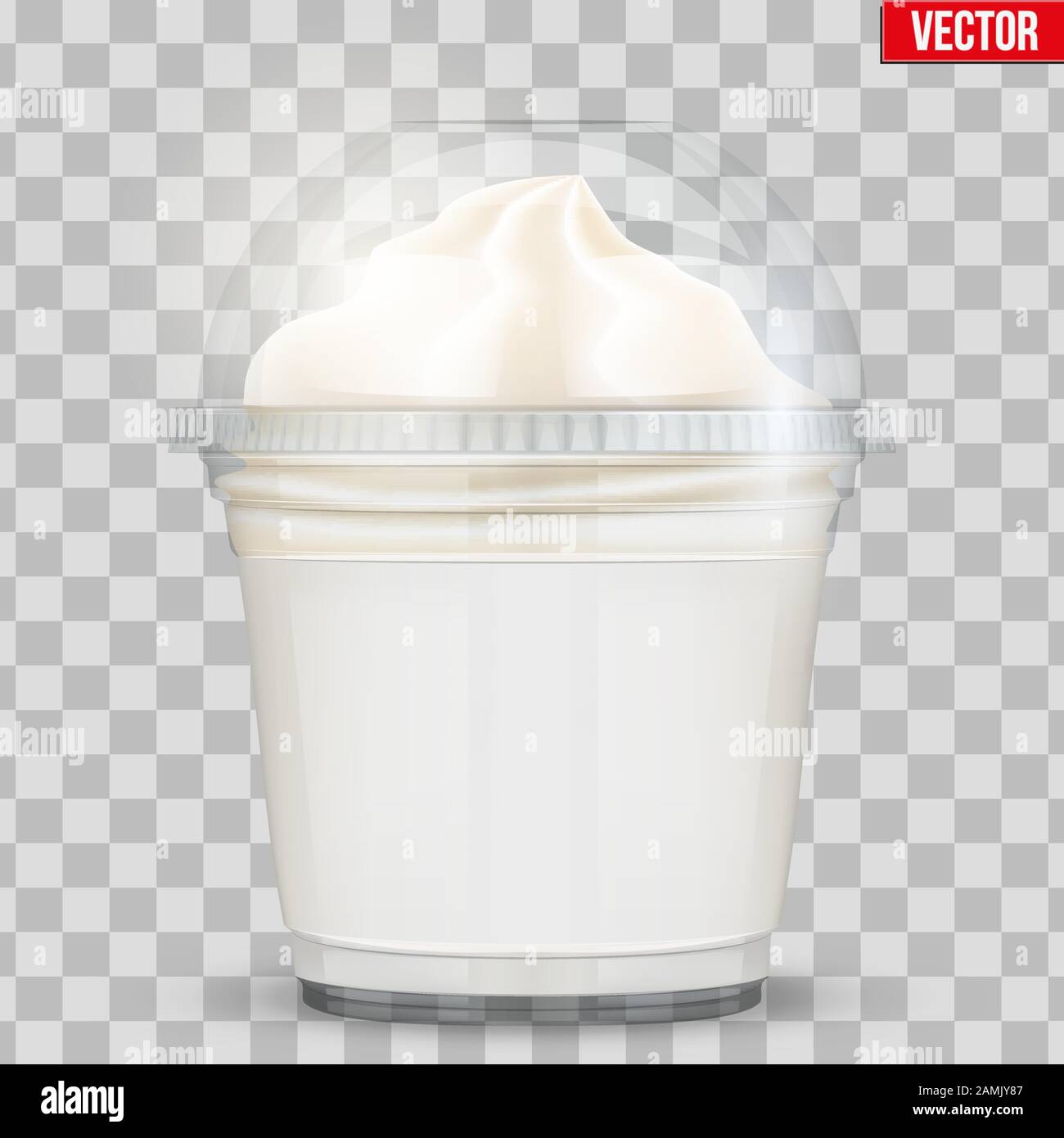 Tazza di plastica trasparente con gelato Illustrazione Vettoriale