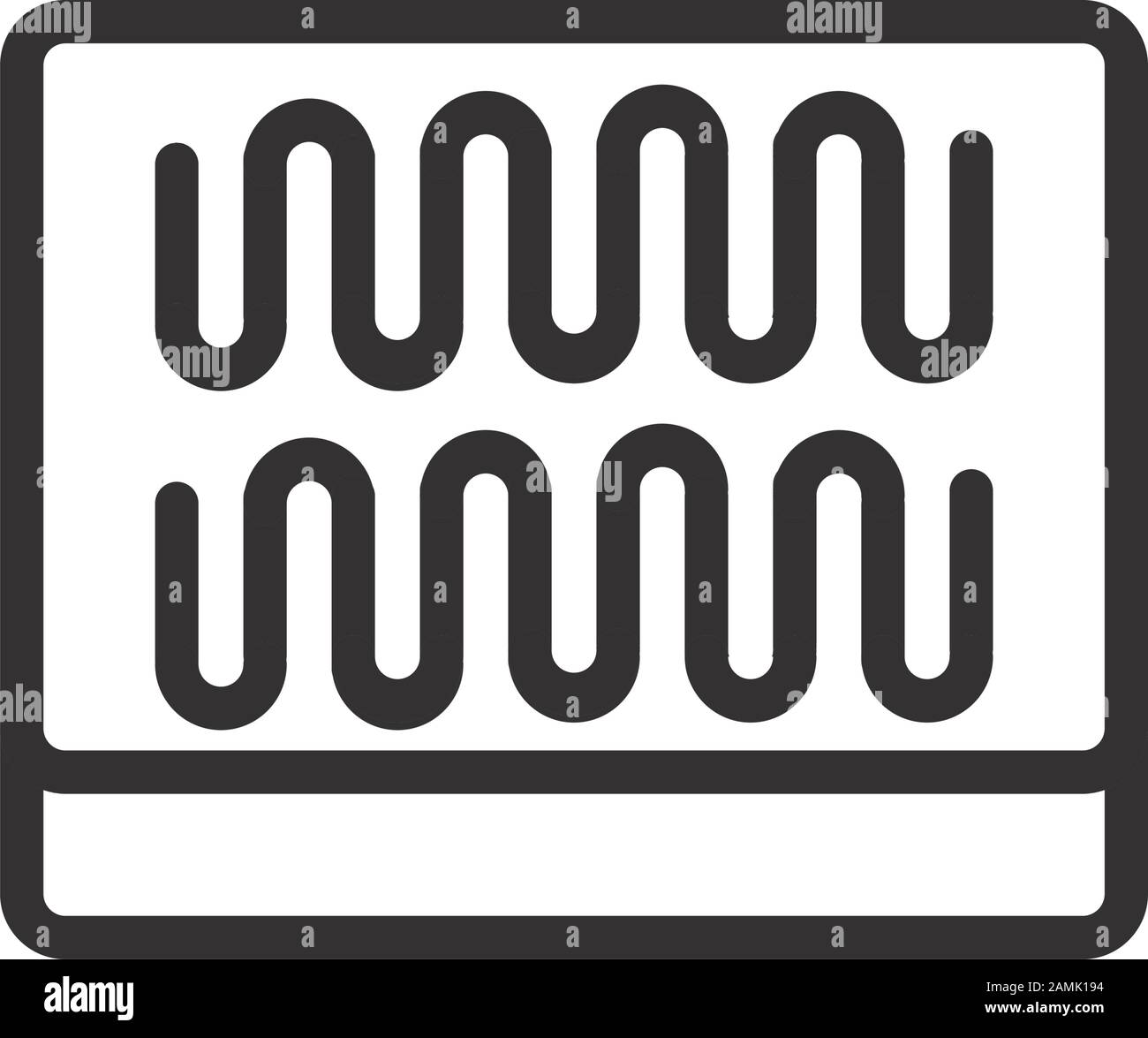 molle del materasso disegno lineare del vettore tessile morbido comodo Illustrazione Vettoriale