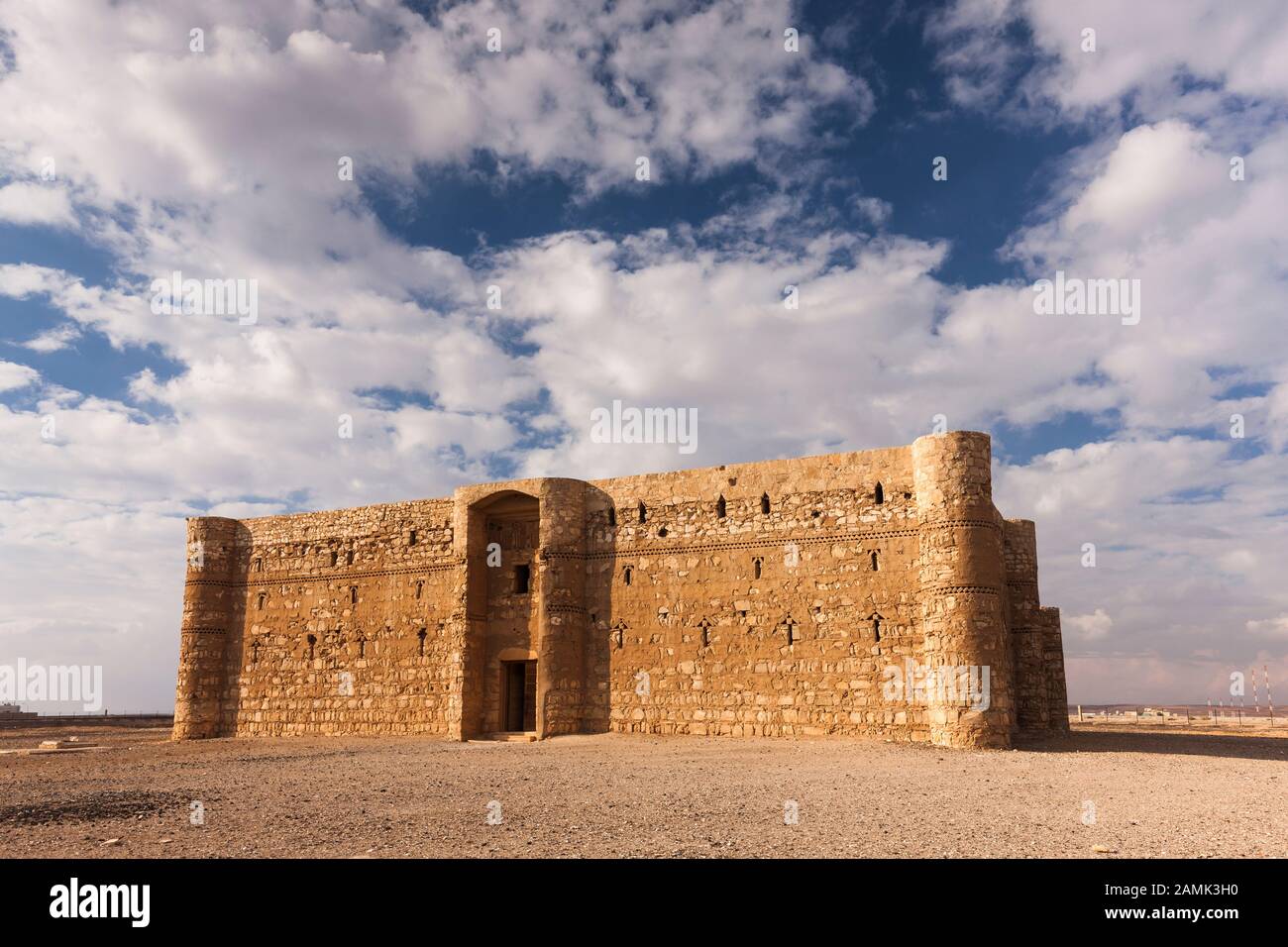 Qasr Kharanah, al quasr Khanara, Desrt castello, Amman, il deserto orientale, Giordania, Medio Oriente e Asia Foto Stock