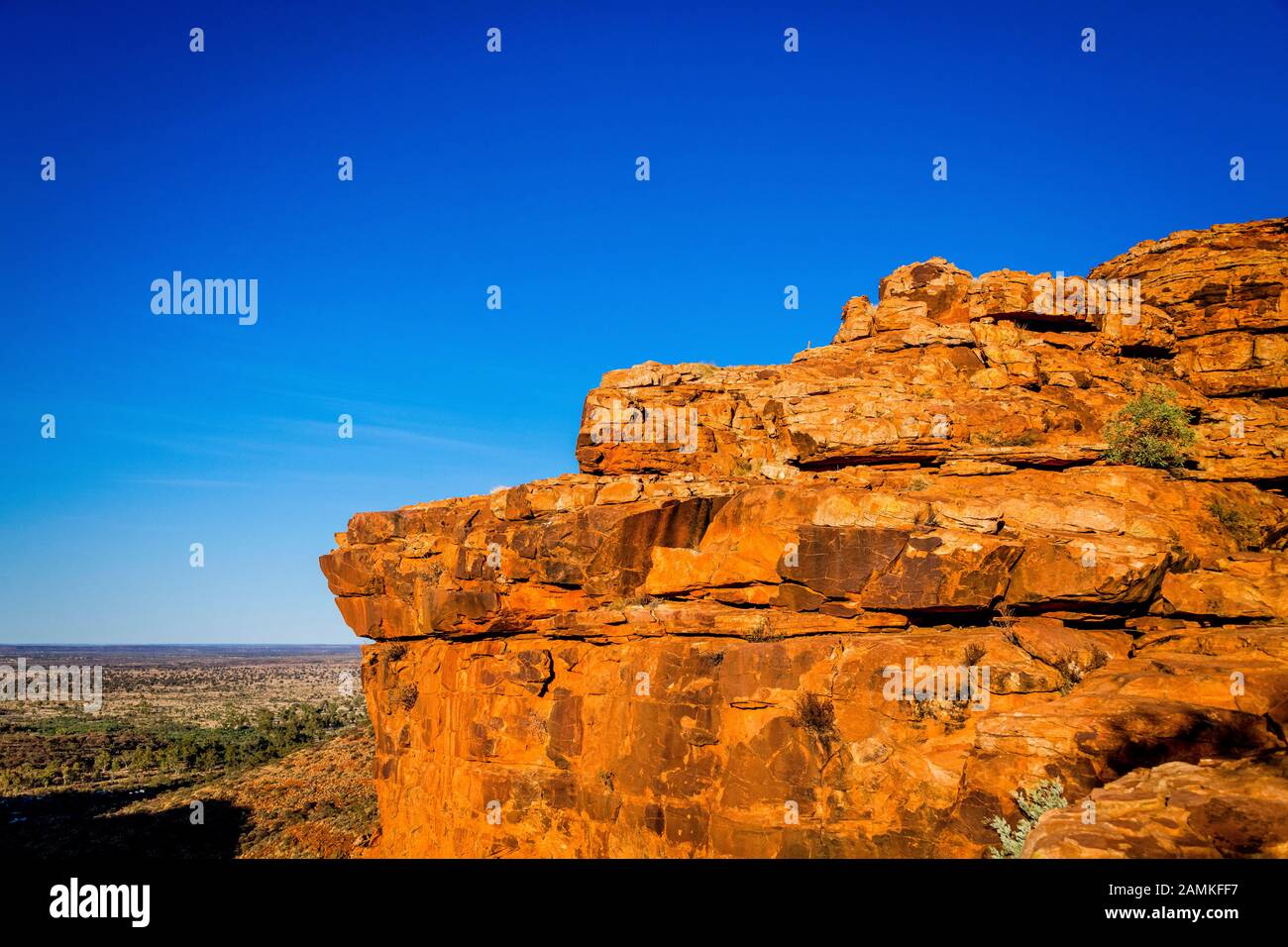 Paesaggio lungo il Kings Canyon Rim Passeggiata nel territorio del Nord nel centro dell'Australia Foto Stock